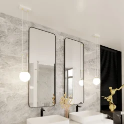 Emibig Pendellampa Glam Stål Vit | Passande för 1x E14 - Max 10W