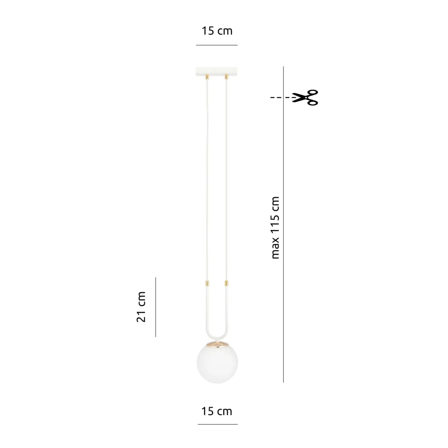 Emibig Pendellampa Glam Stål Vit | Passande för 1x E14 - Max 10W