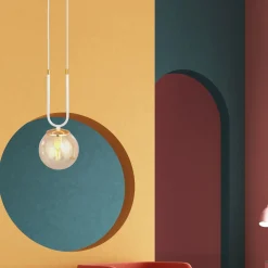 Emibig Pendellampa Glam Stål Vit | Passande för 1x E14 - Max 10W