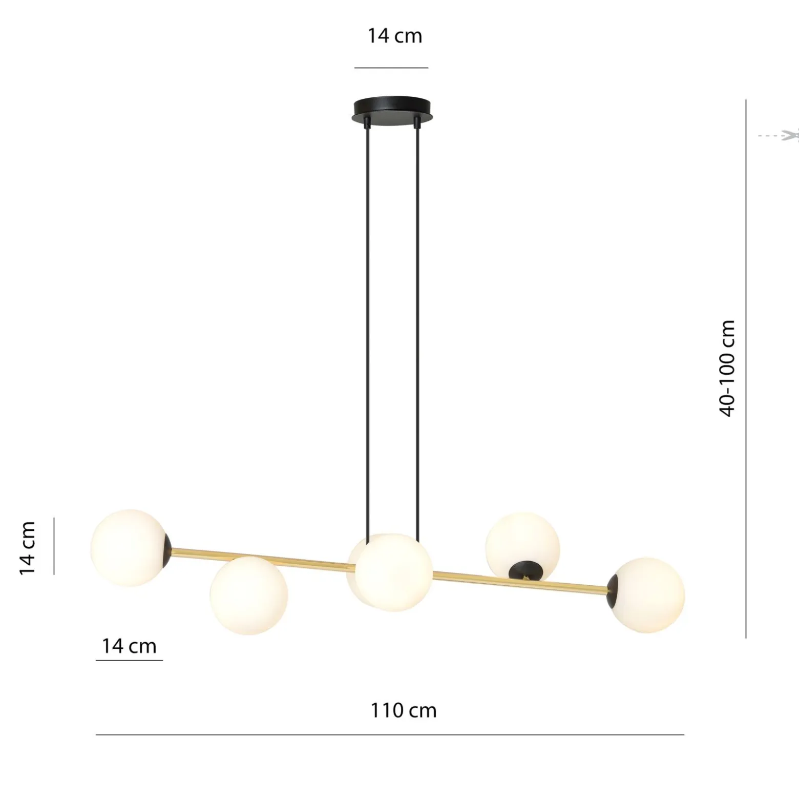 Emibig Pendellampa Gravity Stål Svart | Passande för 6x E14 - Max 10W