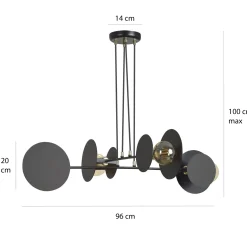 Emibig Pendellampa Idea Stål Svart | Passande för 4x E27 - Max 10W