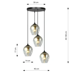 Emibig Pendellampa Istar Stål Svart | Passande för 4x E27 - Max 10W