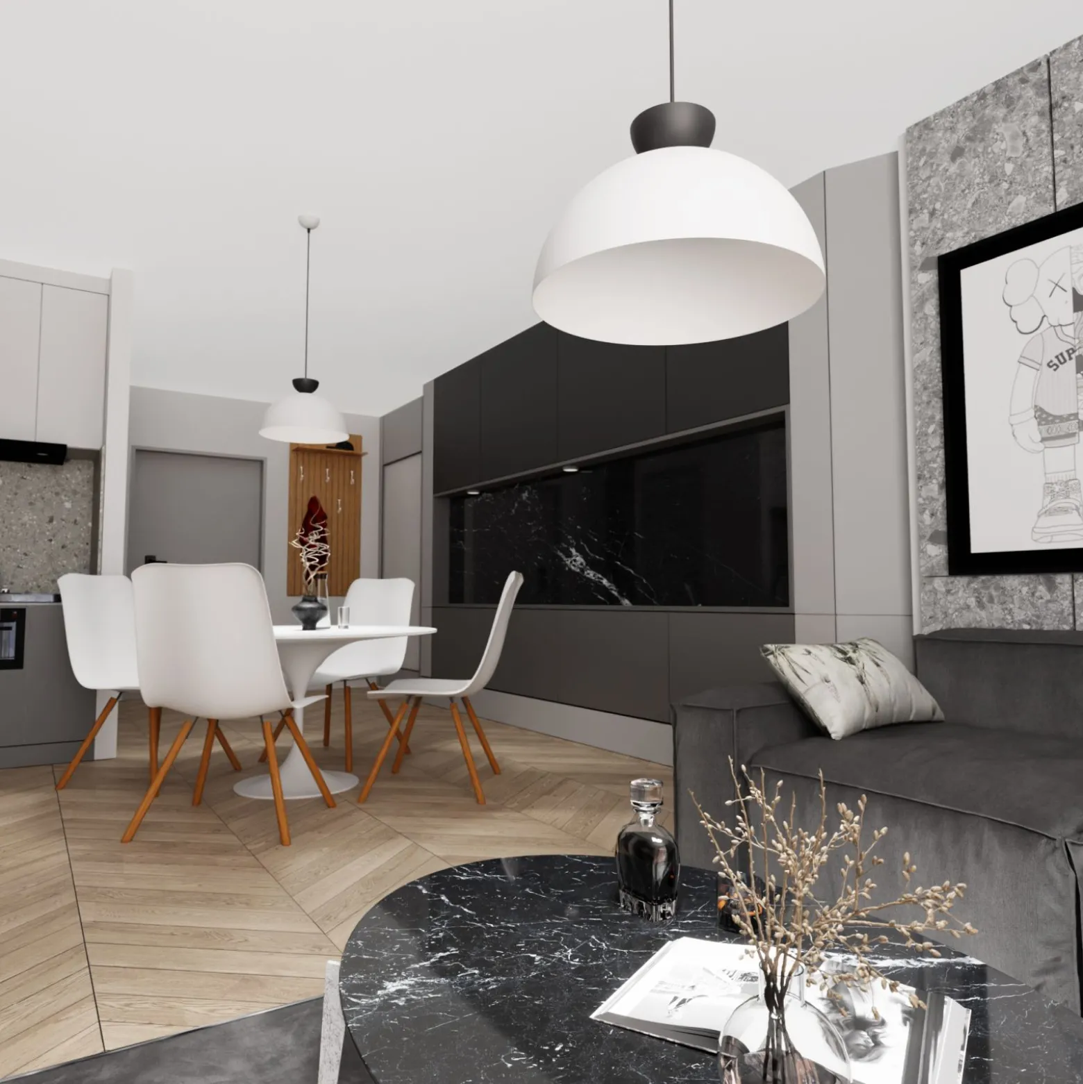 Emibig Pendellampa Lunaro Stål Vit | Passande för 1x GX53 - Max 12W