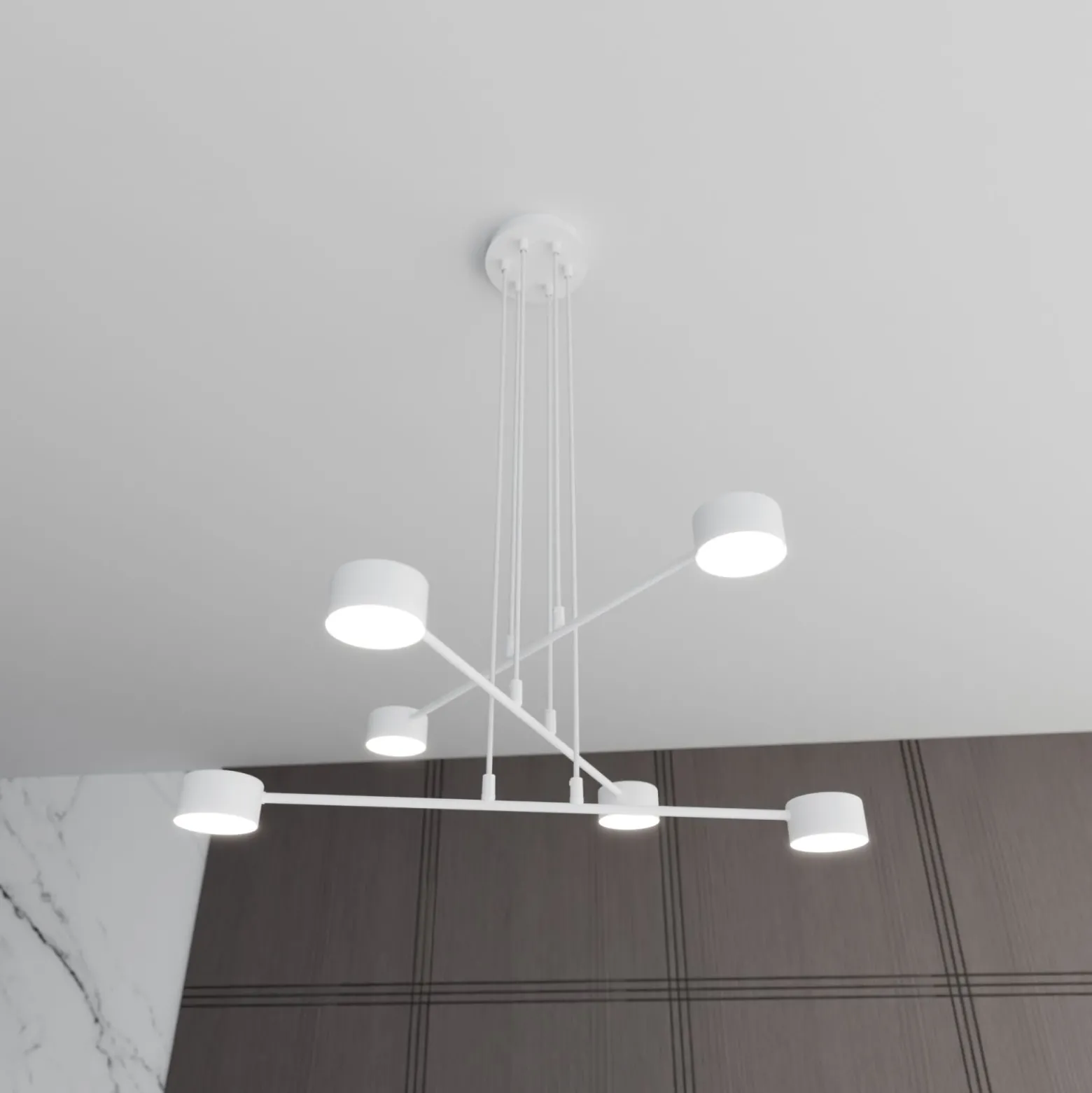 Emibig Pendellampa Modus Stål Vit | Passande för 6x GX53 - Max 12W