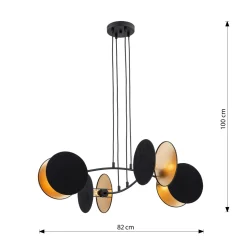 Emibig Pendellampa Motif Stål Svart | Passande för 4x E27 - Max 15W