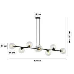 Emibig Pendellampa Rossi Stål Svart | Passande för 8x E14 - Max 10W