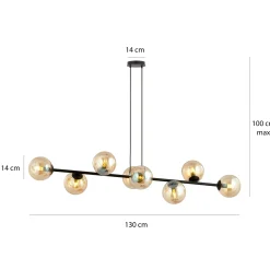 Emibig Pendellampa Rossi Stål Svart | Passande för 8x E14 - Max 10W