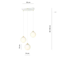 Emibig Pendellampa Royal Stål Vit | Passande för 3x E14 - Max 10W