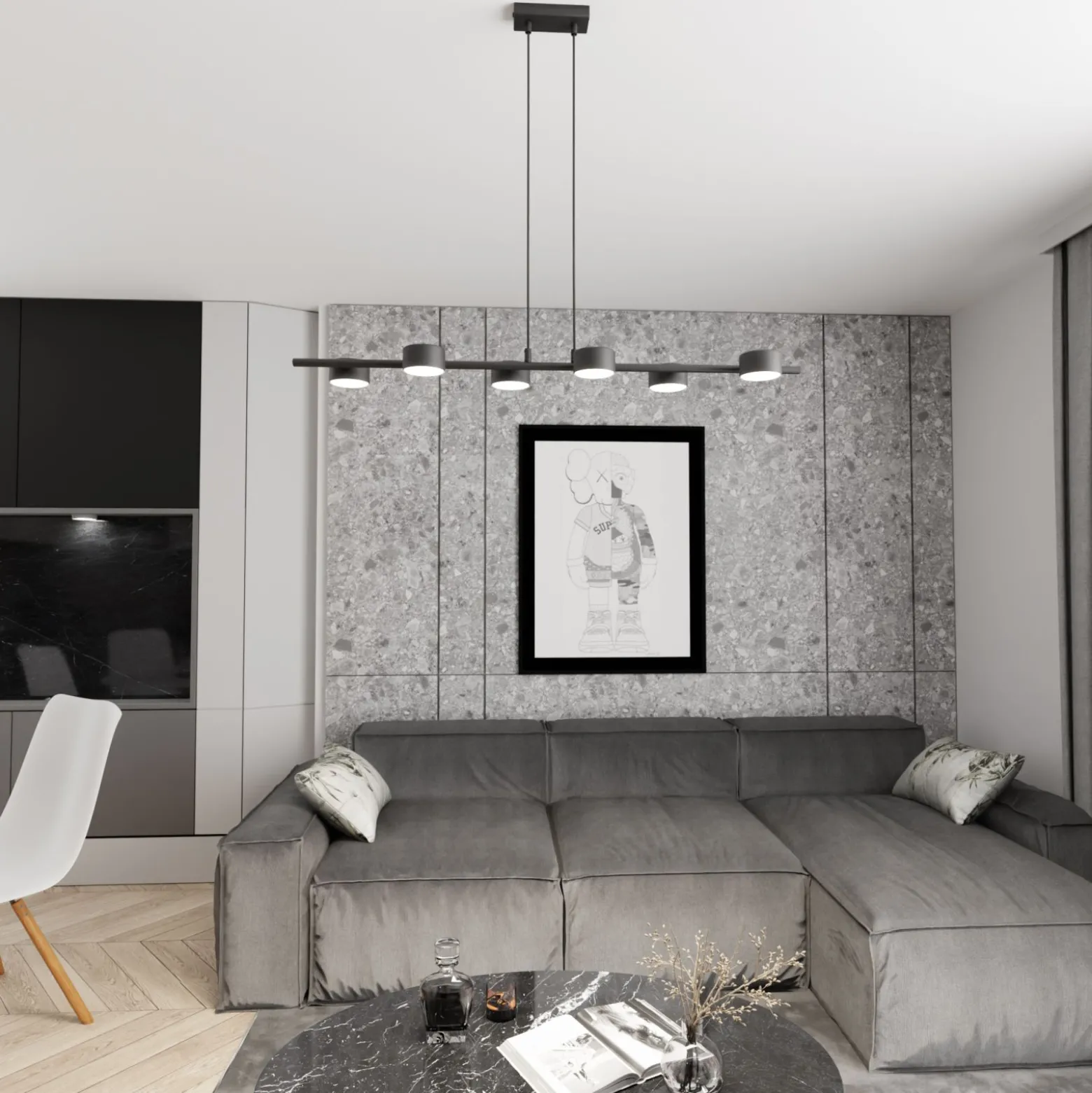 Emibig Pendellampa Sora Stål Svart | Passande för 6x GX53 - Max 12W