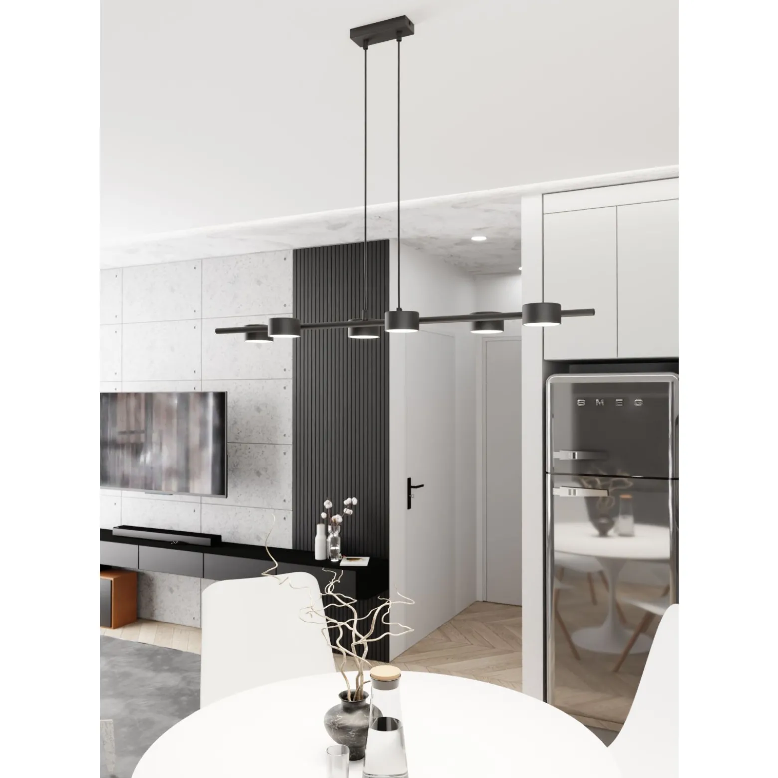 Emibig Pendellampa Sora Stål Svart | Passande för 6x GX53 - Max 12W