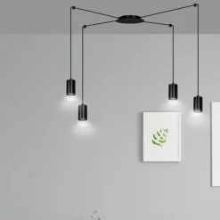 Emibig Pendellampa Traker Stål Svart | Passande för 4x GU10 - Max 10W