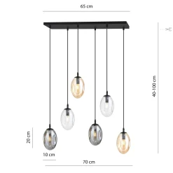 Emibig Taklampa Astral Stål Svart | Passande för 6x E14 - Max 10W