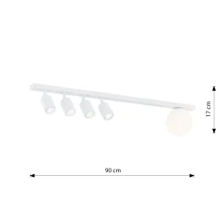 Emibig Taklampa Baster Stål Vit | Passande för 4x GU10 - Max 8W, 1x E14 - Max 10W