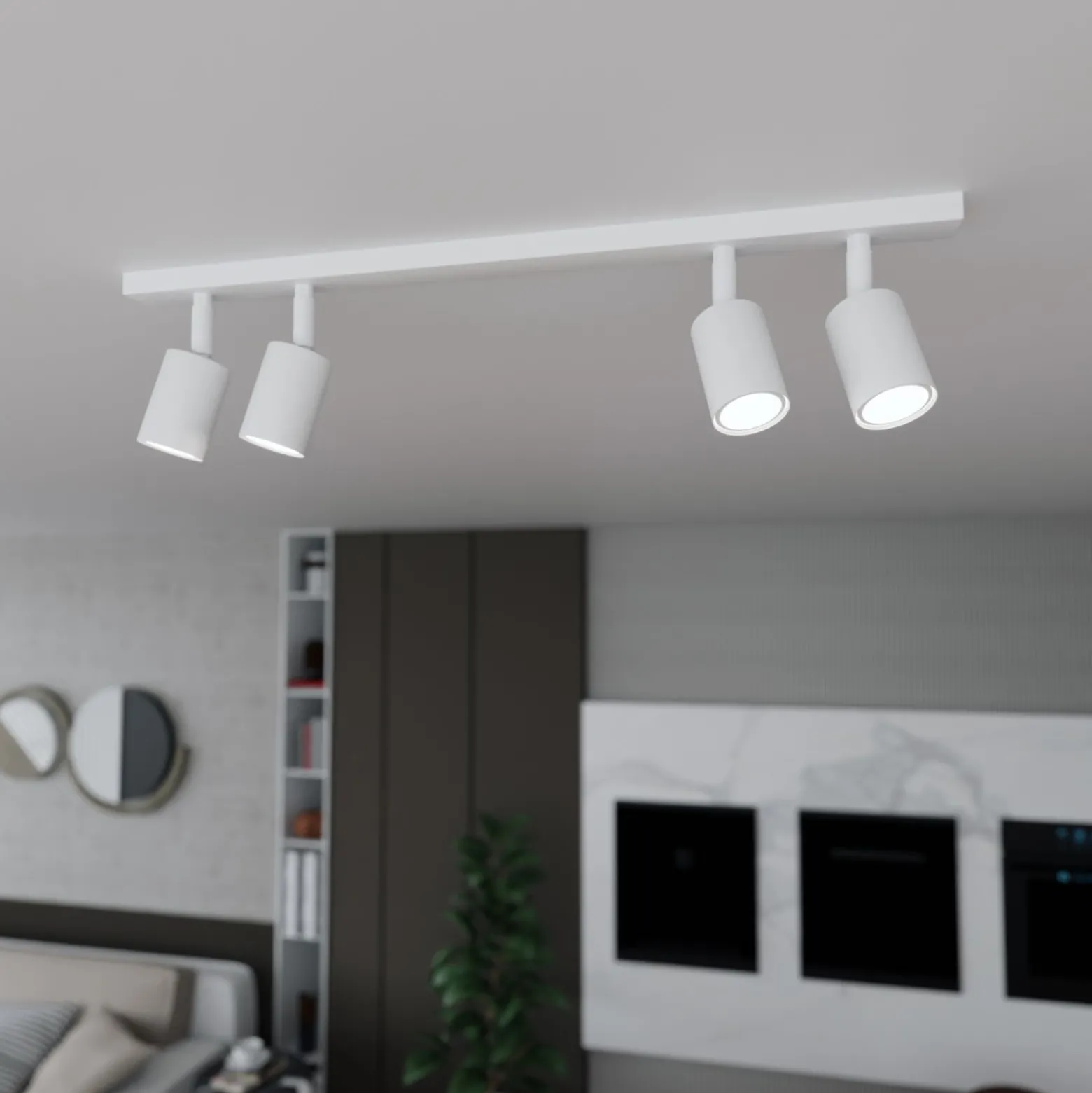 Emibig Taklampa Flash Stål Svart | Passande för 4x GU10 - Max 8W