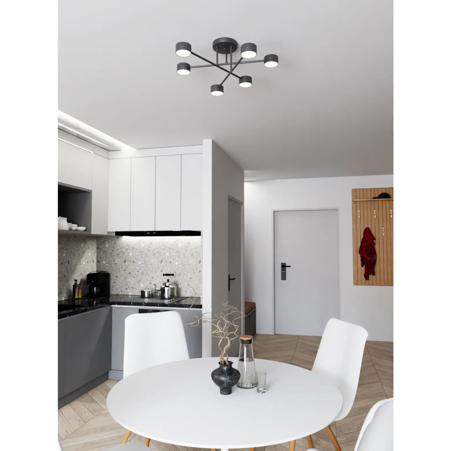 Emibig Taklampa Halo Stål Svart | Passande för 6x GX53 - Max 8W