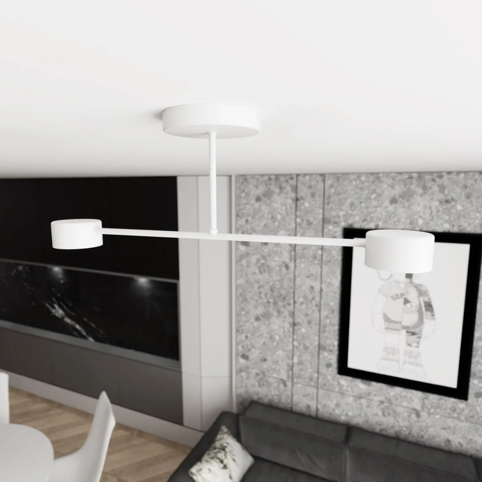 Emibig Taklampa Halo Stål Vit | Passande för 2x GX53 - Max 8W