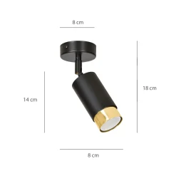 Emibig Taklampa Hiro Stål Svart | Passande för 1x GU10 - Max 10W