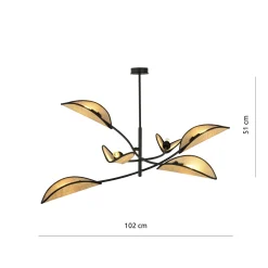 Emibig Taklampa Lotus Stål Svart | Passande för 6x E14 - Max 10W