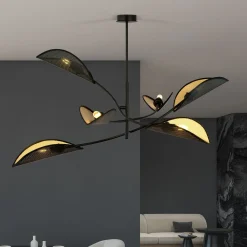 Emibig Taklampa Lotus Stål Svart | Passande för 6x E14 - Max 10W