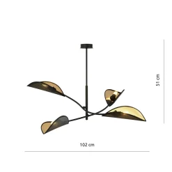 Emibig Taklampa Lotus Stål Svart | Passande för 4x E14 - Max 10W