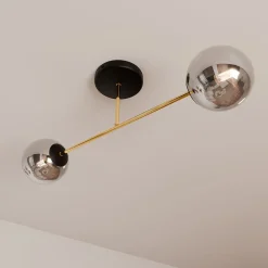 Emibig Taklampa Magnum Stål Svart | Passande för 2x E14 - Max 10W