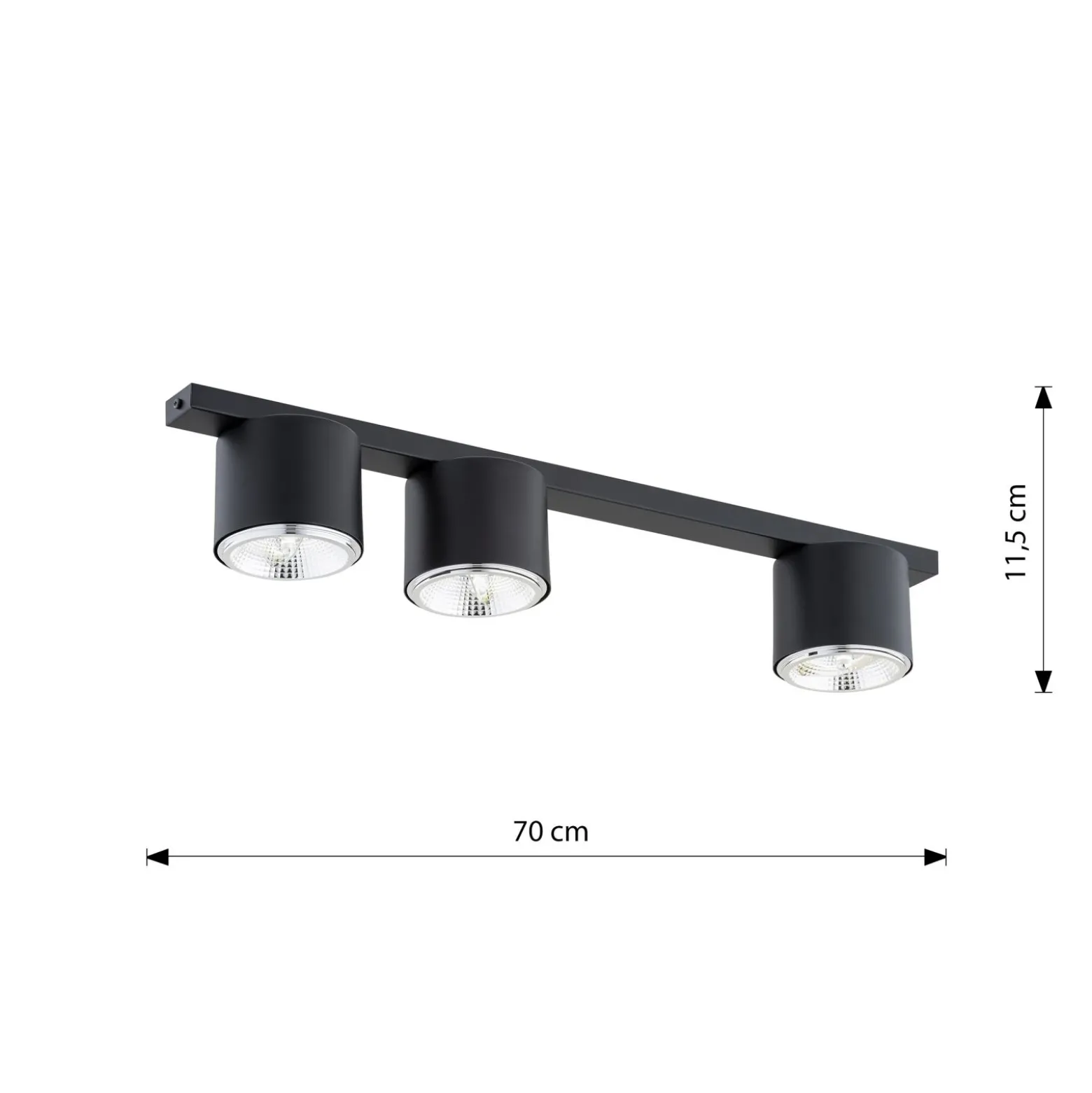Emibig Taklampa Nano Stål Svart | Passande för 3x GU10 (AR111) - Max 12W