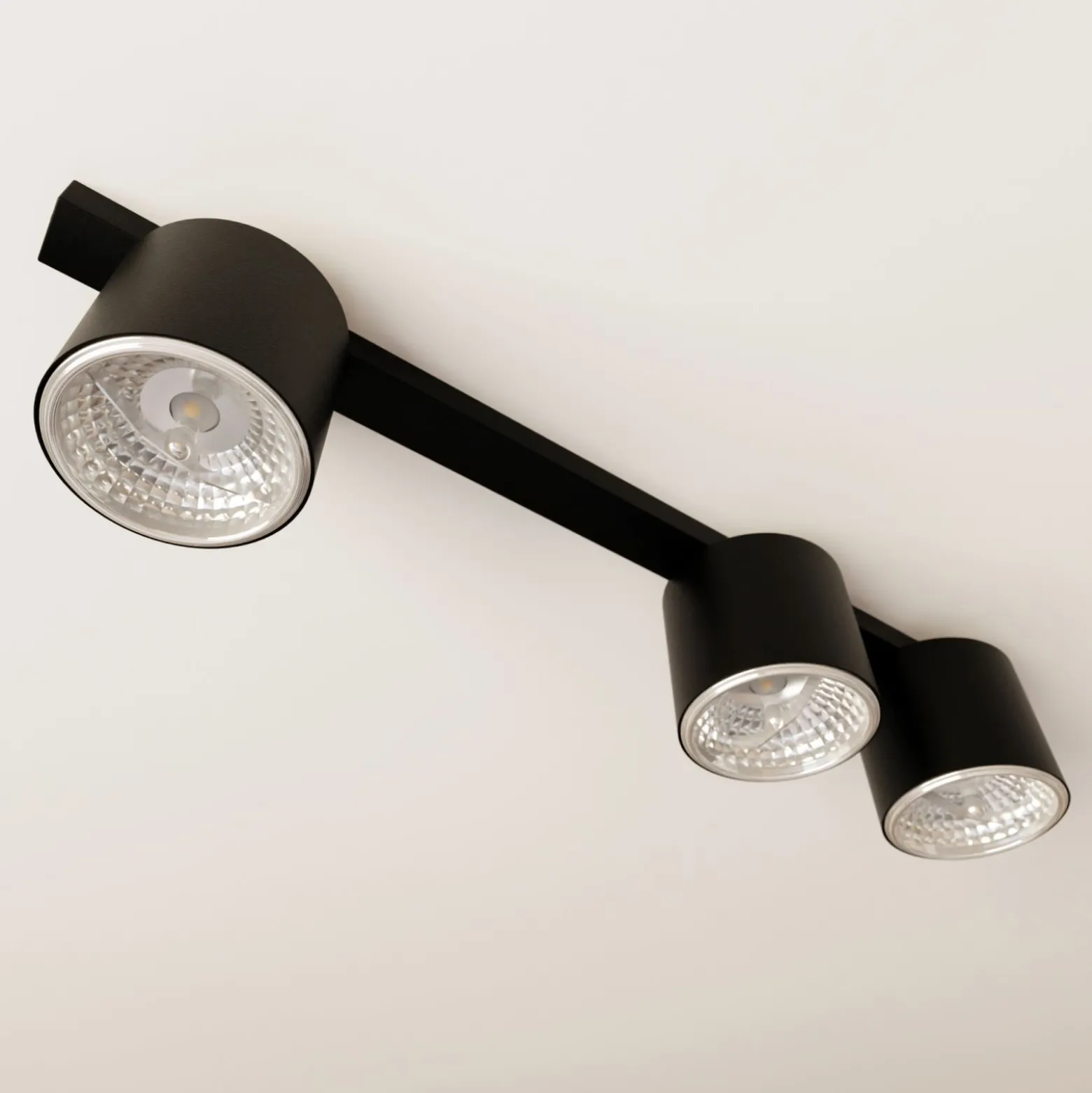 Emibig Taklampa Nano Stål Svart | Passande för 3x GU10 (AR111) - Max 12W