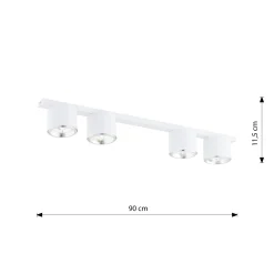 Emibig Taklampa Nano Stål Vit | Passande för 4x GU10 (AR111) - Max 12W