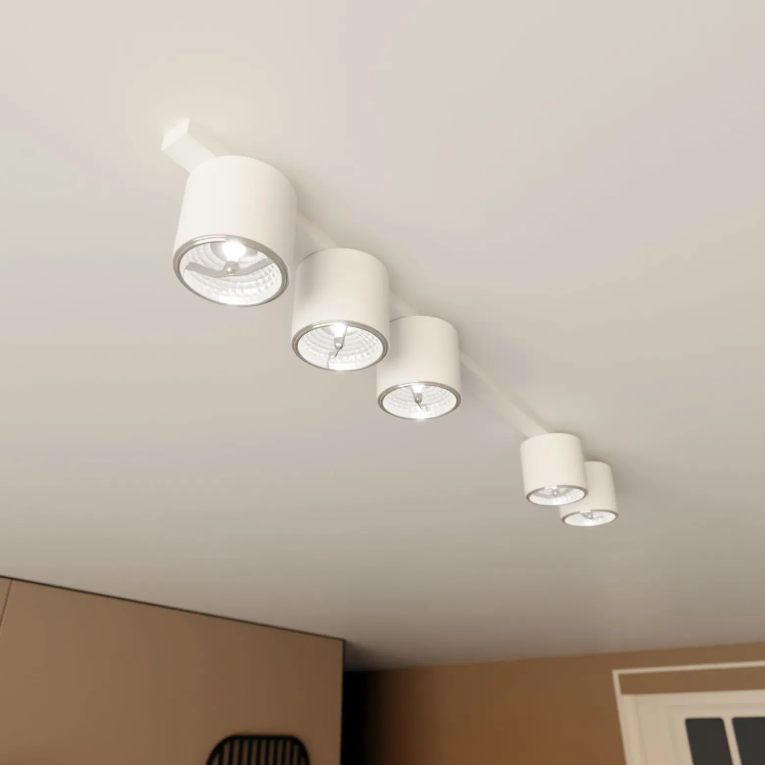 Emibig Taklampa Nano Stål Vit | Passande för 5x GU10 (AR111) - Max 12W