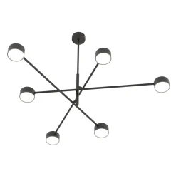 Emibig Taklampa Natsu Stål Svart | Passande för 6x GX53 - Max 12W