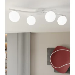 Emibig Taklampa Opus Stål Vit | Passande för 4x E14 - Max 10W