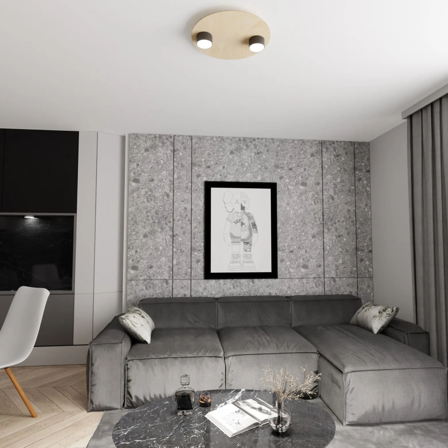 Emibig Taklampa Pixo Stål Svart | Passande för 2x GX53 - Max 12W