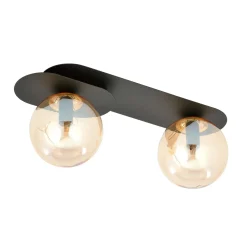 Emibig Taklampa Plaza Stål Svart | Passande för 2x E14 - Max 10W