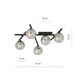 Emibig Taklampa Smart Stål Svart | Passande för 5x E14 - Max 10W
