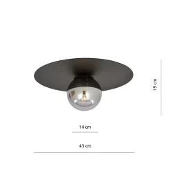 Emibig Taklampa Solar Stål Svart | Passande för 1x E14 - Max 10W