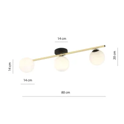 Emibig Taklampa Splendi Stål Svart | Passande för 3x E14 - Max 10W