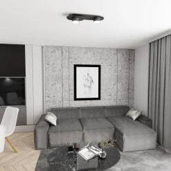 Emibig Taklampa Stilo Stål Svart | Passande för 2x GX53 - Max 12W