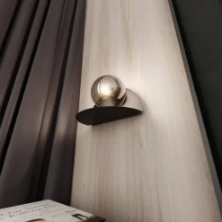 Emibig Vägglampa Form Stål Svart | Passande för 1x E14 - Max 10W