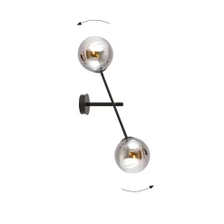 Emibig Vägglampa Linjär Stål Svart | Passande för 2x E14 - Max 10W