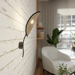 Emibig Vägglampa Lotus Stål Svart | Passande för 1x E14 - Max 10W