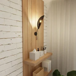 Emibig Vägglampa Lotus Stål Svart | Passande för 1x E14 - Max 10W