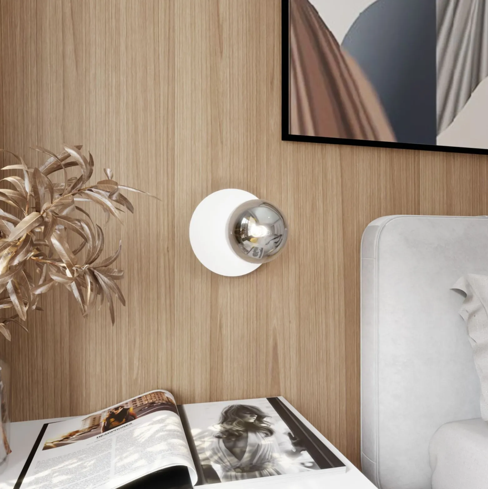 Emibig Vägglampa Oslo Stål Vit | Passande för 1x E14 - Max 10W