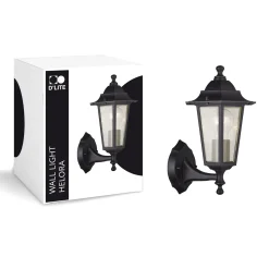 Flerpack 4x D'Lite Vägglampa Helora Svart | IP44 - Passande för 1x E27