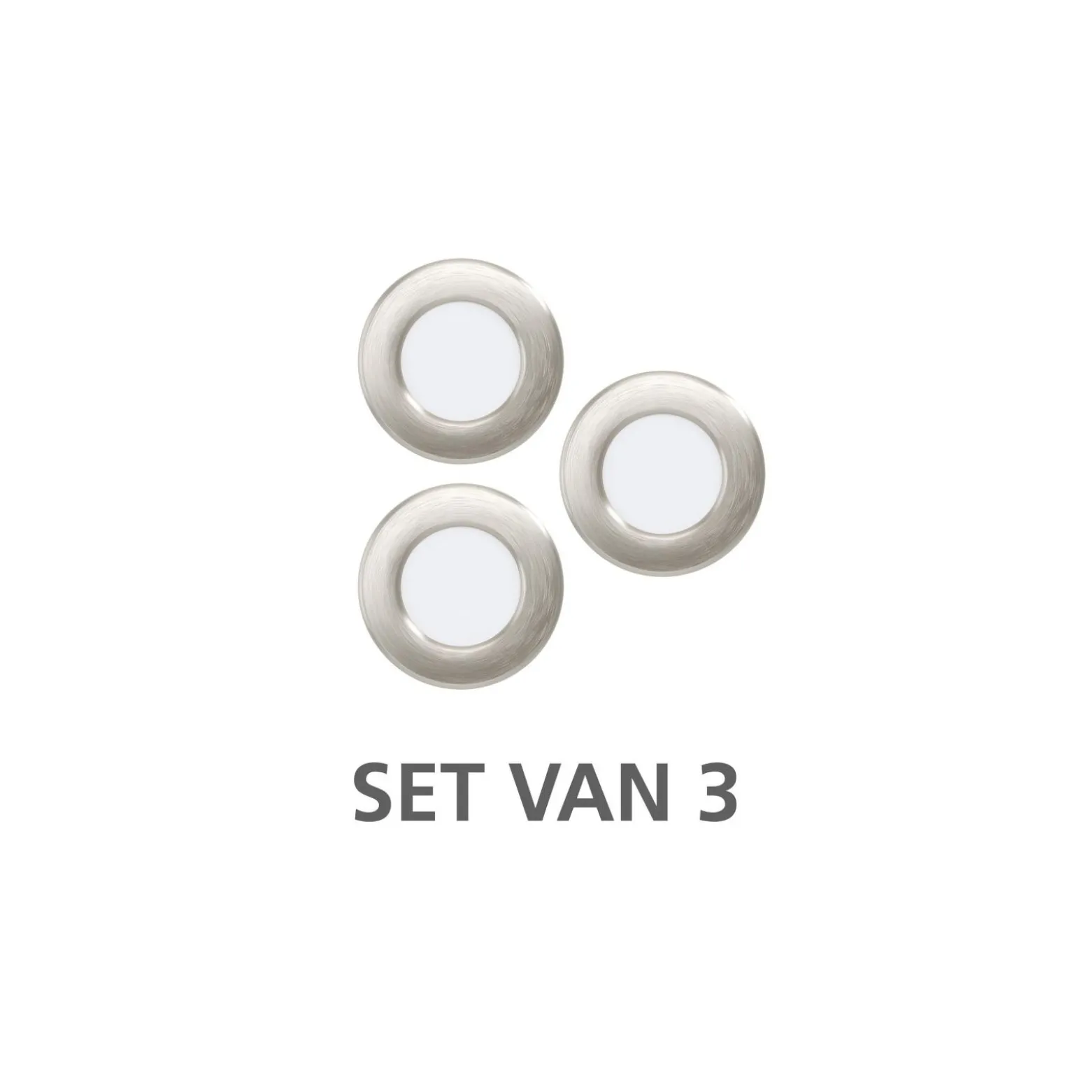 Flerpack 3x Eglo Infälld Spot Fueva 6 Plast Satin Nickel 11.1W 1350lm - 827-840-865 CCT