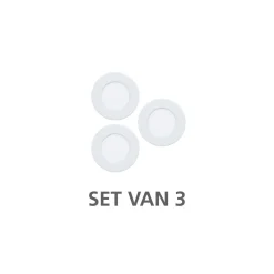Flerpack 3x Eglo Infälld Spot Fueva 6 Plast Vit 11.1W 1350lm - 827-840-865 CCT