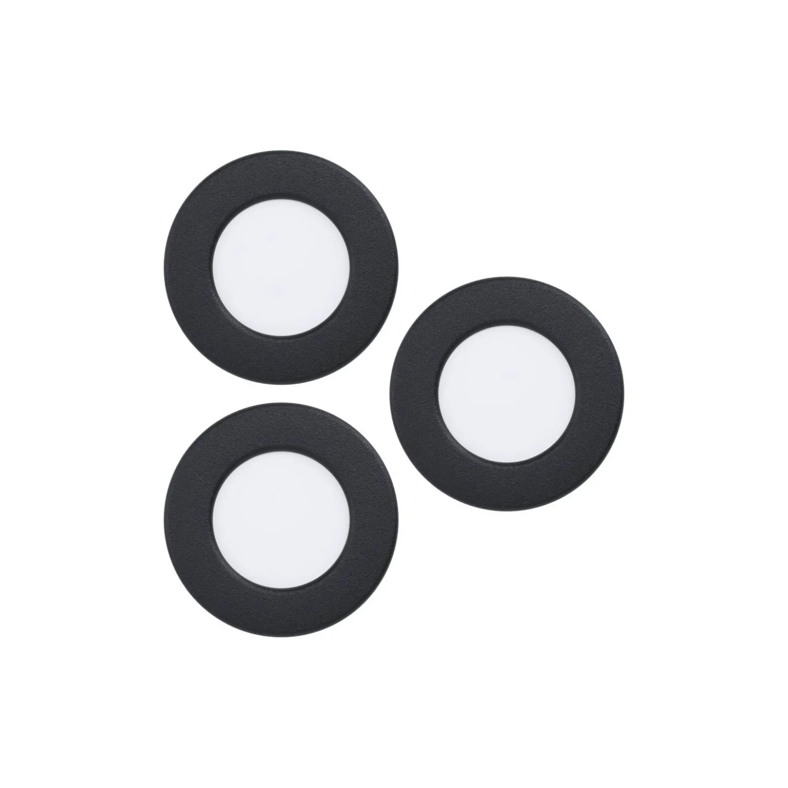 Flerpack 3x Eglo Infälld Spot Fueva 6 Plast Svart 11.1W 1350lm - 827-840-865 CCT