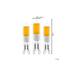 Flerpack 3x Eglo LED Capsule G9 Klar 6W 200lm - 830 Varm Vit | Ersättare 15W