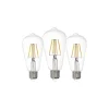 Flerpack 3x Eglo LED Edison E27 Filament Klar 12W 470lm - 827 Extra Varm Vit | Ersättare 40W