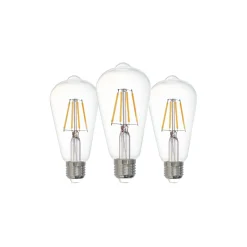 Flerpack 3x Eglo LED Edison E27 Filament Klar 12W 470lm - 827 Extra Varm Vit | Ersättare 40W