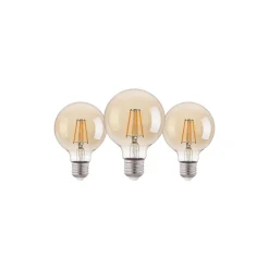 Flerpack 3x Eglo LED Globe E27 Filament Ambar 12W 400lm - 822 Extra Varm Vit | Ersättare 40W
